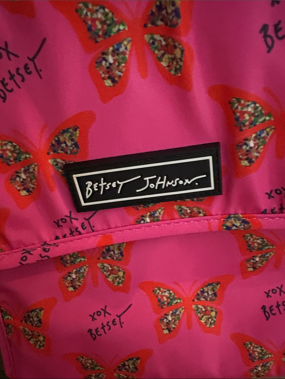 Betsey Johnson Pink Butterfly Lunch Tote - Picture 3 of 7